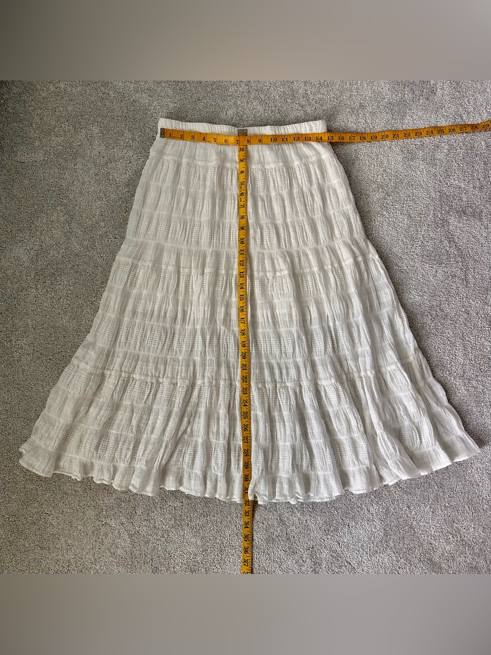 Max Studio White Gauze Midi Skirt, Size M - Picture 4 of 6